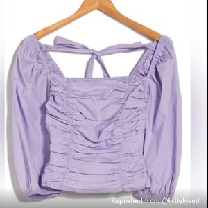 Wayf Purple Puff Sleeve Top-scroll to see purple. Size M NWOT